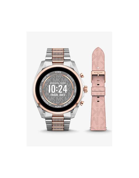 montre connectée michael kors bradshaw|Montre connectée Gen 6 Bradshaw ton or rose .